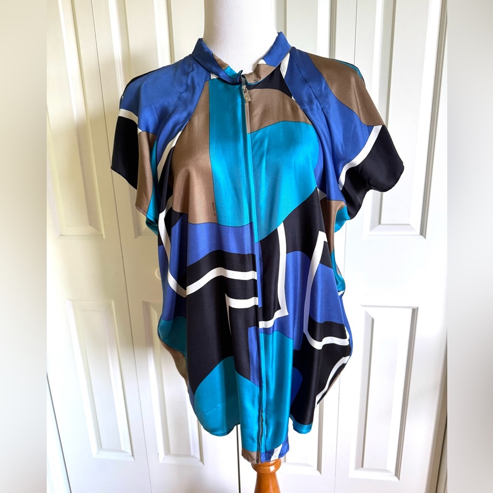 GF FERRE Women Multicolor Silk Blouse 44/8 EUC